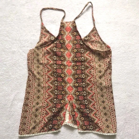 Japna Pattern Racerback Tank Top With Slit on Back - Picture 5 of 6